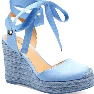 Never worn! Size 8 - INC- Women’s Maisie Lace-Up Espadrille Wedge Sandals,